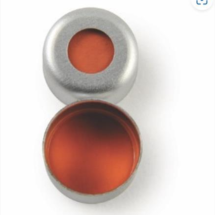 11mm Crimp Cap with Orange Silicone/PTFE Septa - Pack 1000